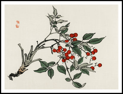 Plakat  Firethorns, Kōno Bairei Japoński Vintage do Salonu