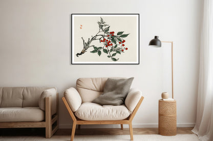 Plakat  Firethorns, Kōno Bairei Japoński Vintage do Salonu