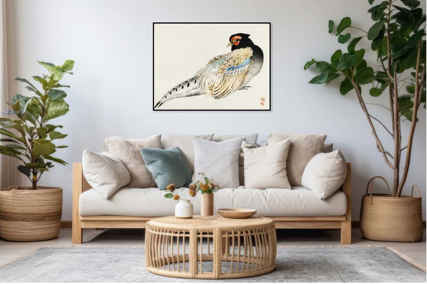 Plakat  Peregrine Falcon, Kōno Bairei Japoński Vintage do Salonu