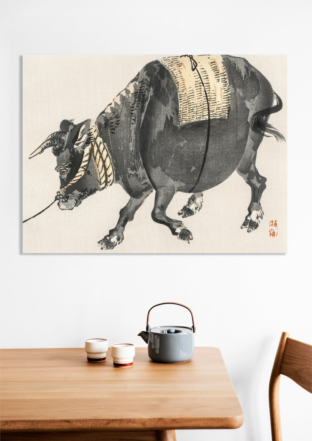 Obraz  Black Bull, Kōno Bairei Japoński Vintage do Salonu