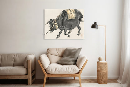 Obraz  Black Bull, Kōno Bairei Japoński Vintage do Salonu