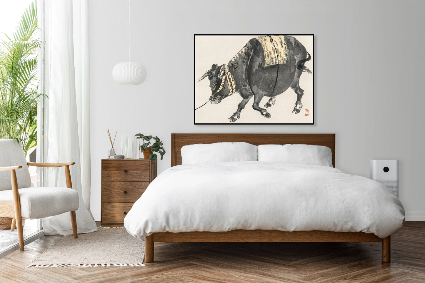 Plakat  Black Bull, Kōno Bairei Japoński Vintage do Salonu