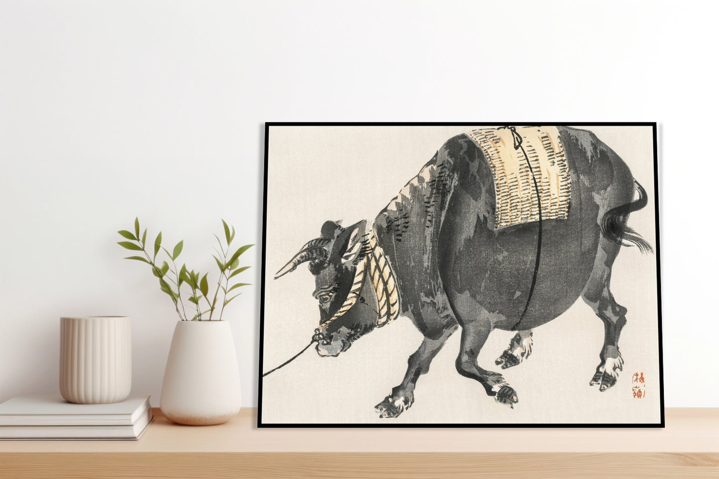 Plakat  Black Bull, Kōno Bairei Japoński Vintage do Salonu