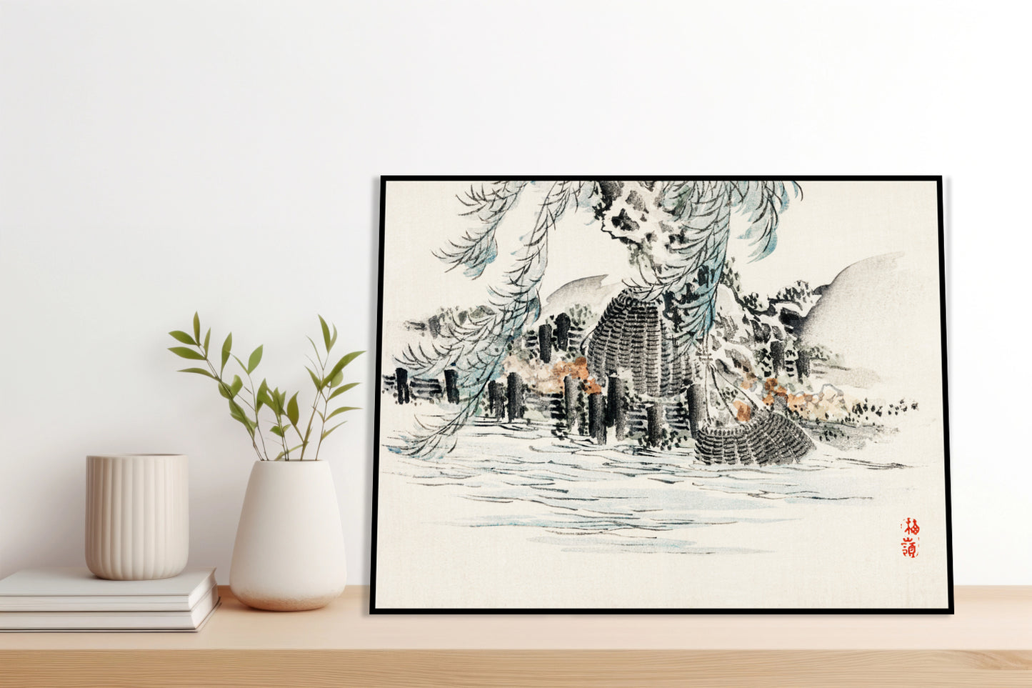 Plakat  Fishing Baskets, Kōno Bairei Japoński Vintage do Salonu