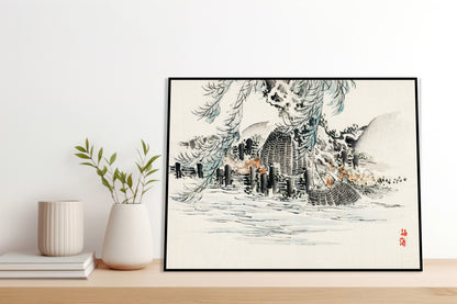 Plakat  Fishing Baskets, Kōno Bairei Japoński Vintage do Salonu