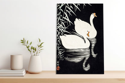 Obraz  White Chinese Geese, Koson Japoński Vintage do Salonu