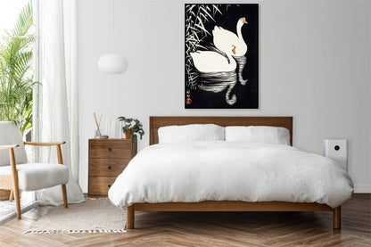 Plakat  White Chinese Geese, Koson Japoński Vintage do Salonu