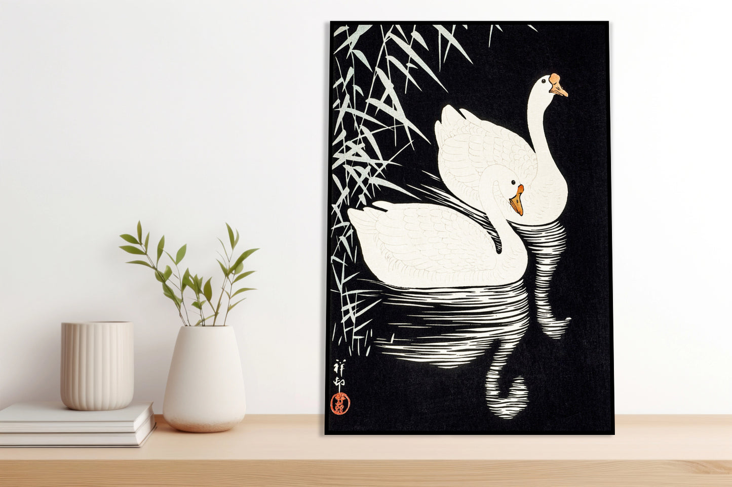 Plakat  White Chinese Geese, Koson Japoński Vintage do Salonu