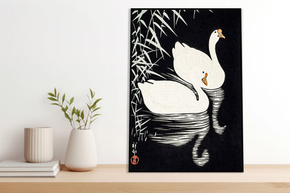 Plakat  White Chinese Geese, Koson Japoński Vintage do Salonu