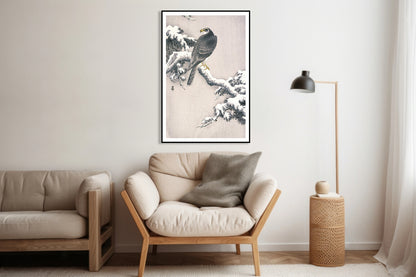 Plakat  Goshawk on Snow, Koson Japoński Vintage do Salonu