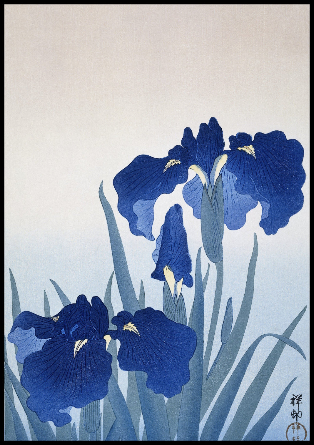 Plakat  Iris Flowers, Koson Japoński Vintage do Salonu