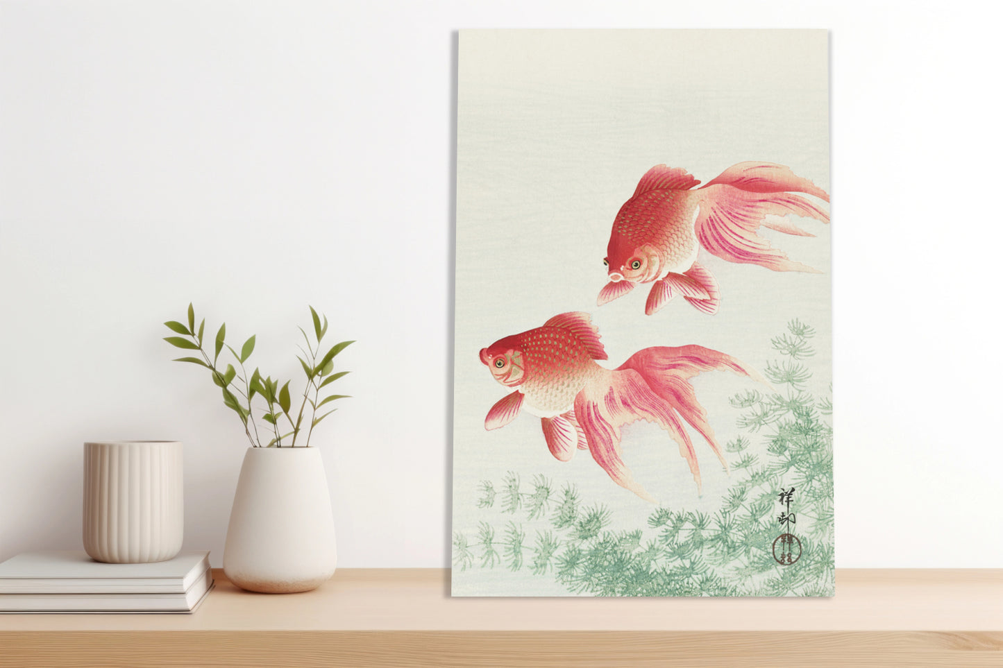 Obraz  Two Veil Goldfish, Koson Japoński Vintage do Salonu