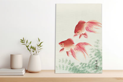 Obraz  Two Veil Goldfish, Koson Japoński Vintage do Salonu