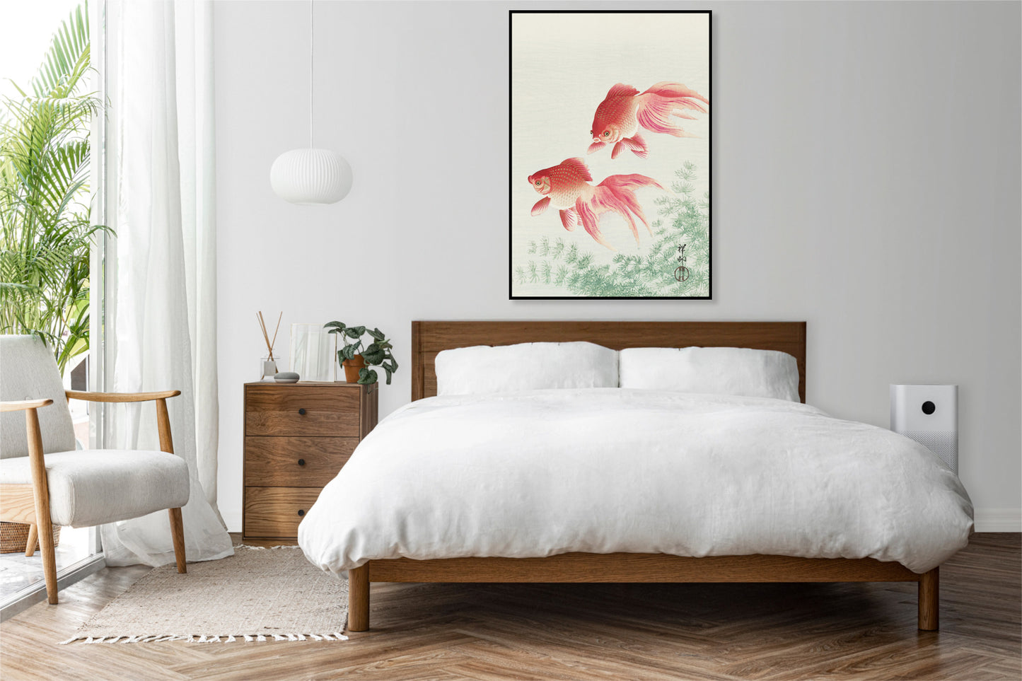 Plakat  Two Veil Goldfish, Koson Japoński Vintage do Salonu