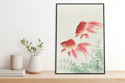 Plakat  Two Veil Goldfish, Koson Japoński Vintage do Salonu