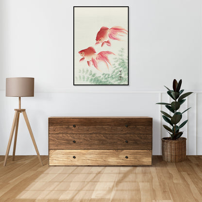 Plakat  Two Veil Goldfish, Koson Japoński Vintage do Salonu