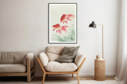 Plakat  Two Veil Goldfish, Koson Japoński Vintage do Salonu