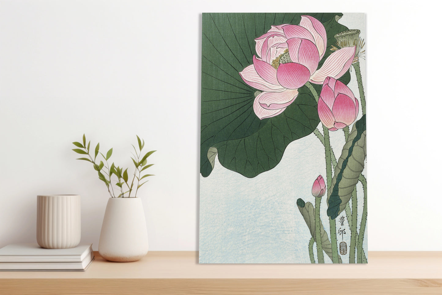 Obraz  Blooming Lotus Flowers, Koson Japoński Vintage do Salonu