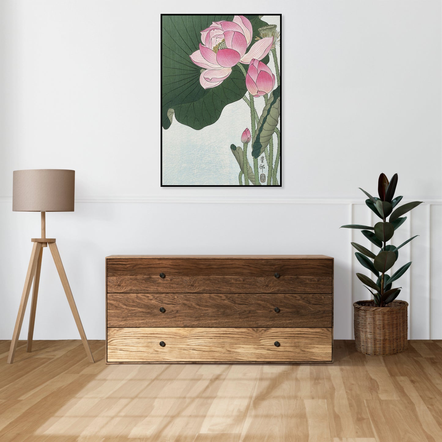 Plakat  Blooming Lotus Flowers, Koson Japoński Vintage do Salonu