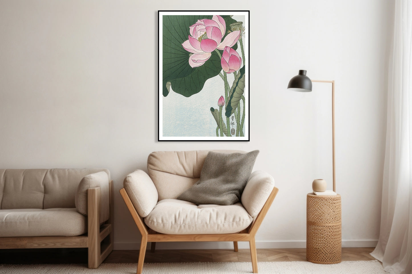 Plakat  Blooming Lotus Flowers, Koson Japoński Vintage do Salonu