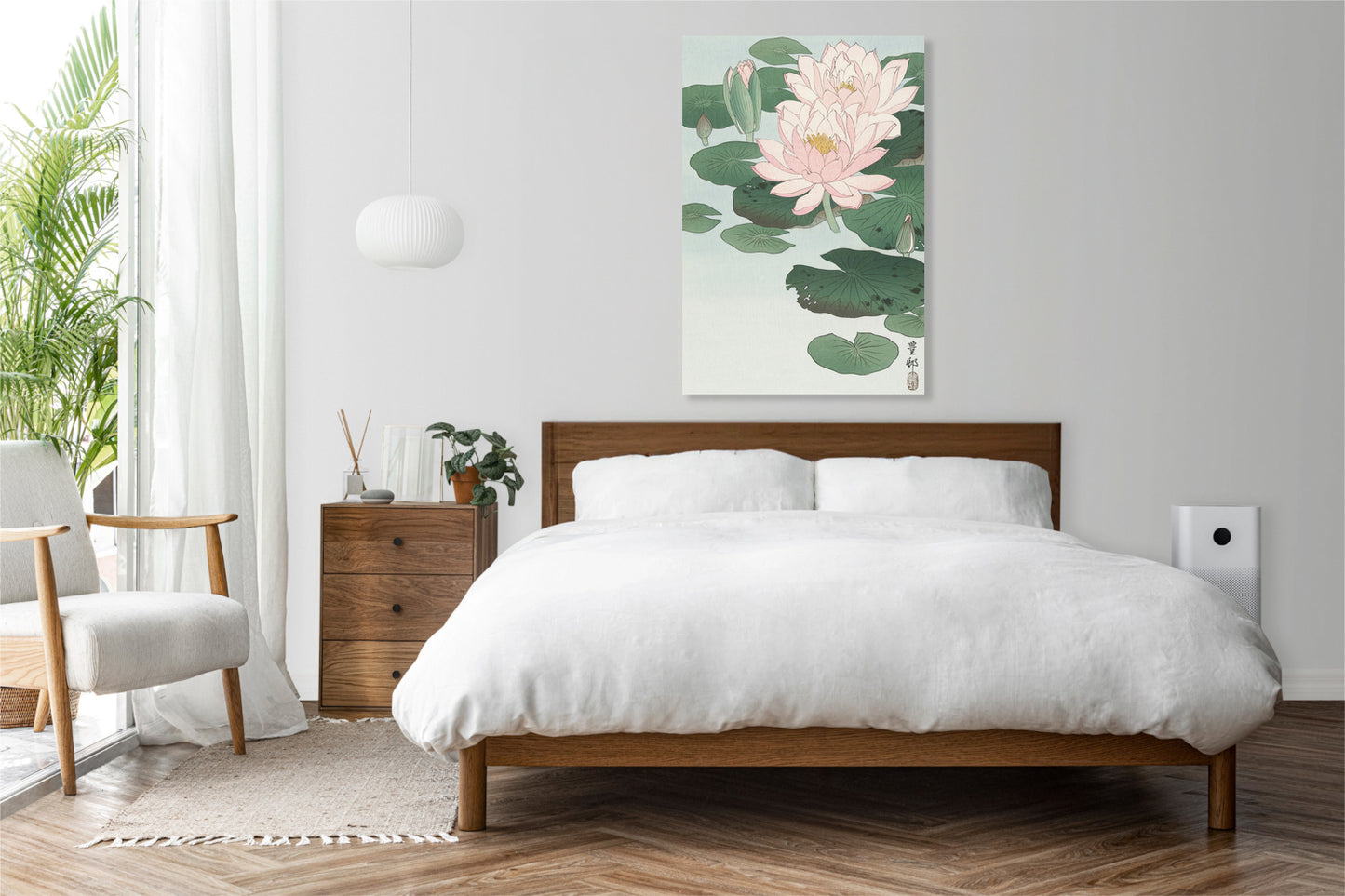 Obraz  Water Lily, Koson Japoński Vintage do Salonu