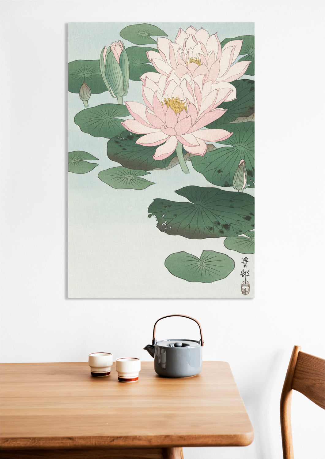 Obraz  Water Lily, Koson Japoński Vintage do Salonu