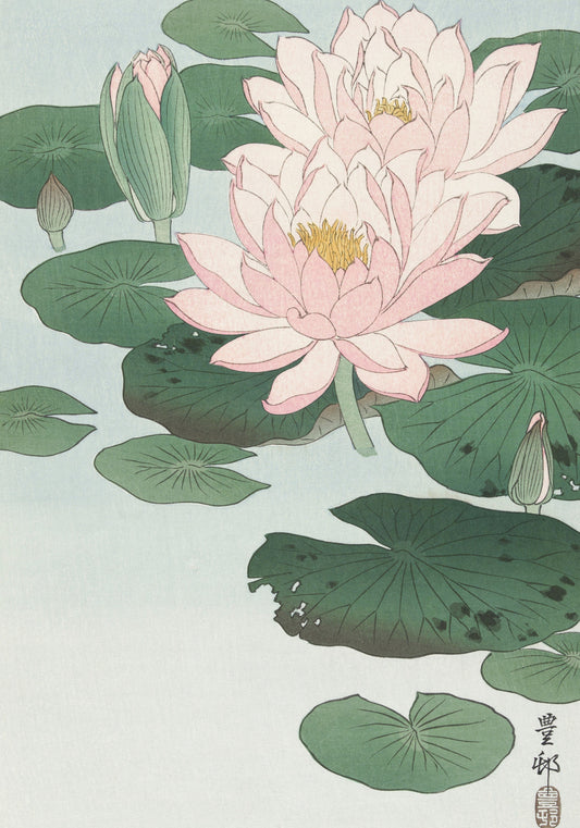 Plakat  Water Lily, Koson Japoński Vintage do Salonu