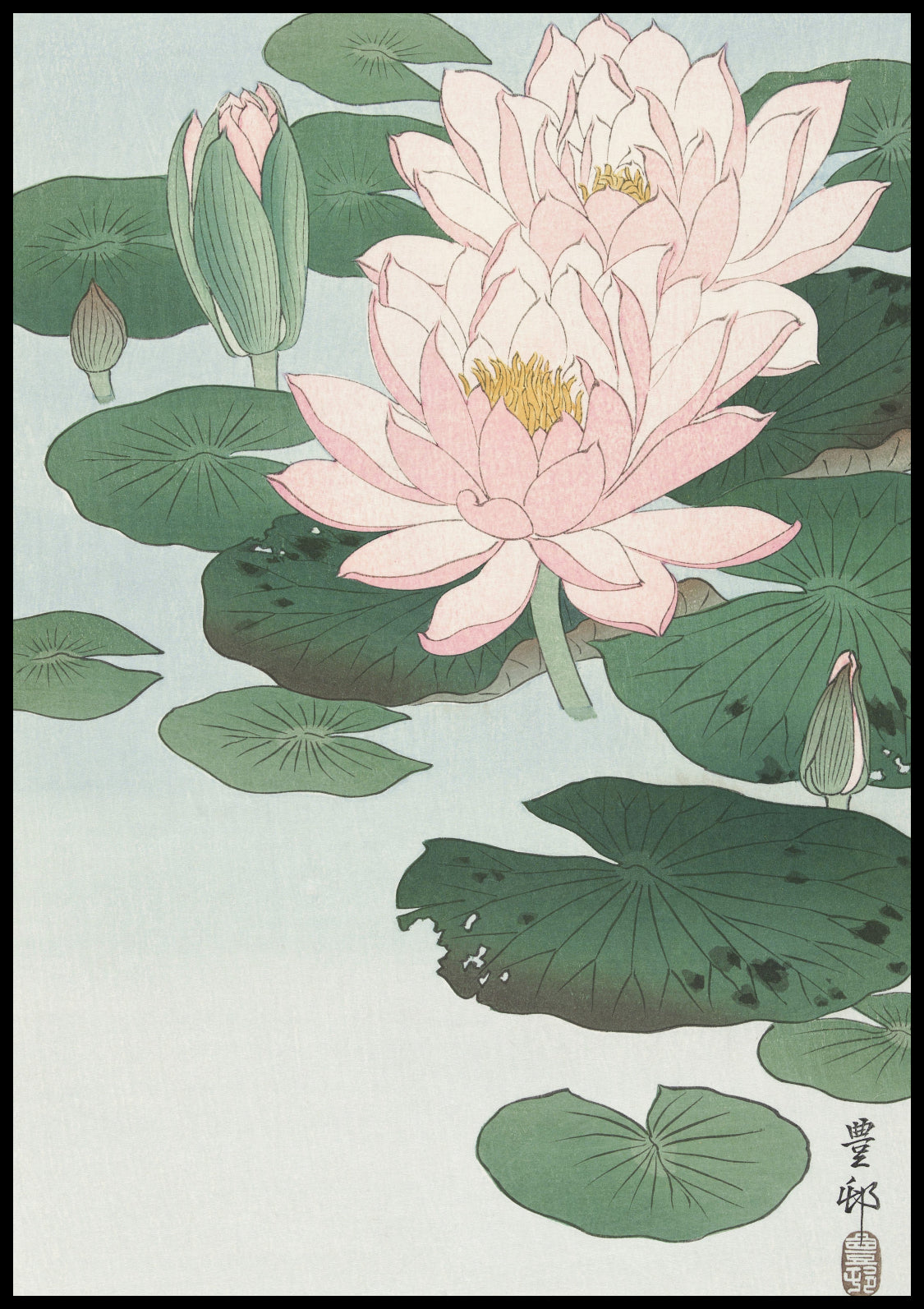 Plakat  Water Lily, Koson Japoński Vintage do Salonu