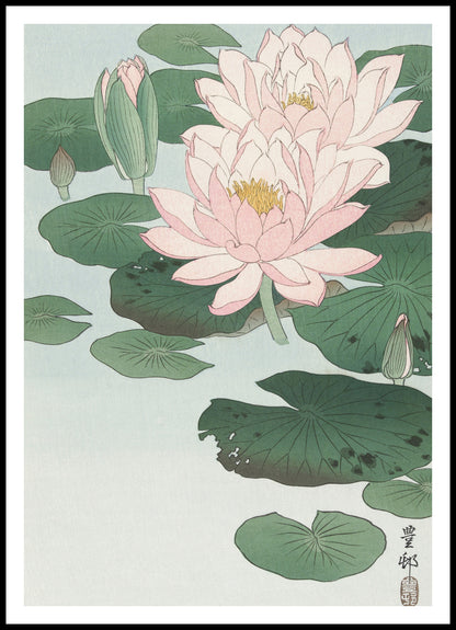 Plakat  Water Lily, Koson Japoński Vintage do Salonu