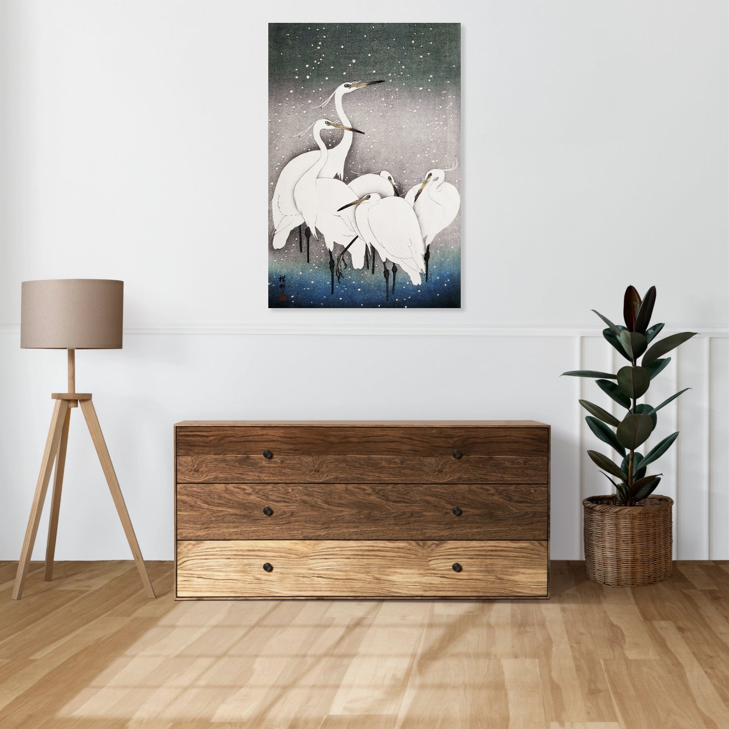 Obraz  Group of Egrets, Koson Japoński Vintage do Salonu