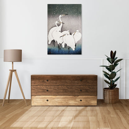 Obraz  Group of Egrets, Koson Japoński Vintage do Salonu