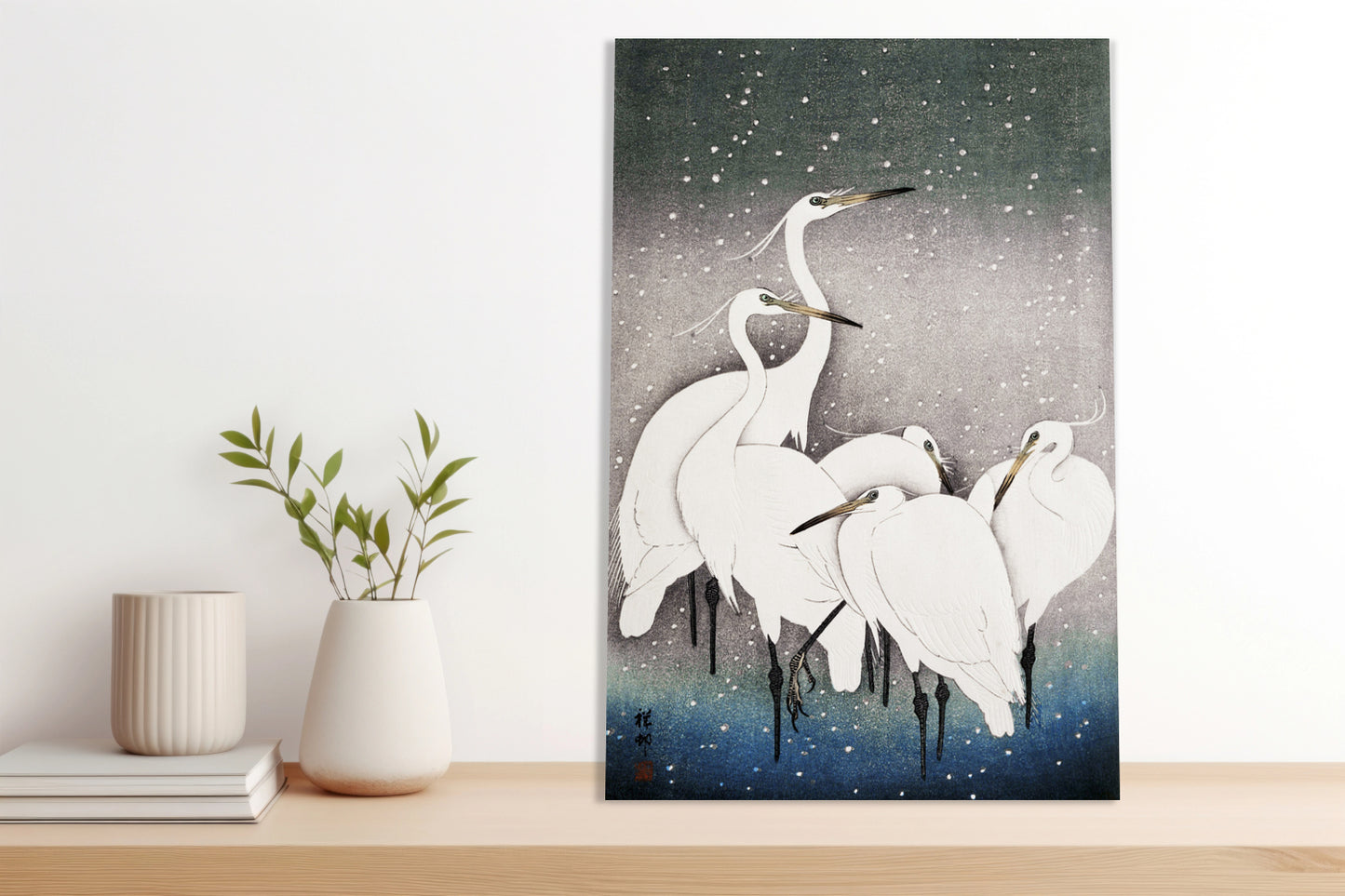 Obraz  Group of Egrets, Koson Japoński Vintage do Salonu