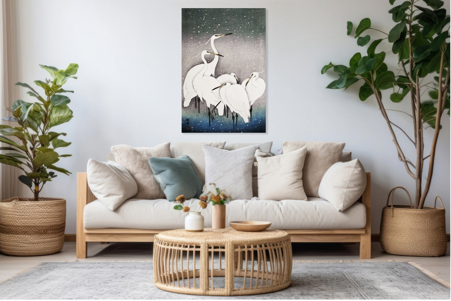 Obraz  Group of Egrets, Koson Japoński Vintage do Salonu