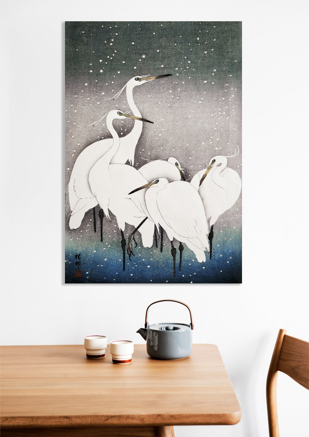 Obraz  Group of Egrets, Koson Japoński Vintage do Salonu