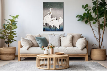 Plakat  Group of Egrets, Koson Japoński Vintage do Salonu