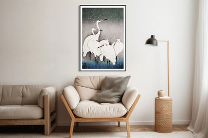 Plakat  Group of Egrets, Koson Japoński Vintage do Salonu