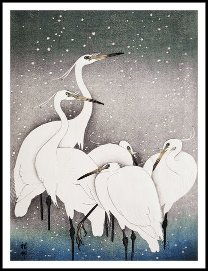 Plakat  Group of Egrets, Koson Japoński Vintage do Salonu