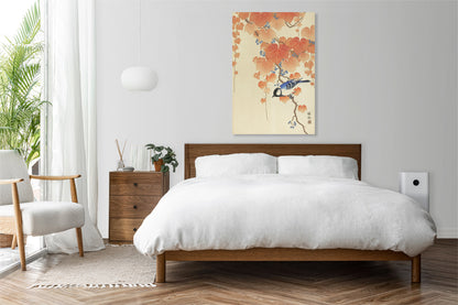 Obraz  Great Tit on Branch, Koson Japoński Vintage do Salonu