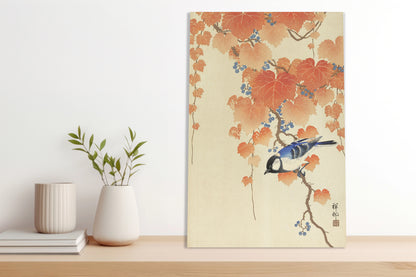 Obraz  Great Tit on Branch, Koson Japoński Vintage do Salonu