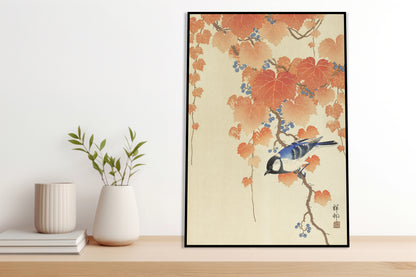 Plakat  Great Tit on Branch, Koson Japoński Vintage do Salonu