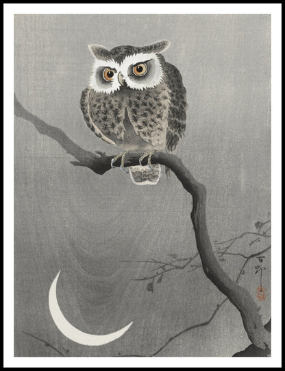Plakat  Long-Eared Owl, Koson Japoński Vintage do Salonu