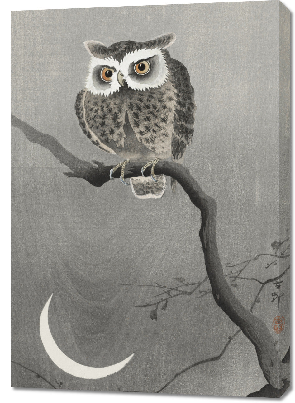 Obraz  Long-Eared Owl, Koson Japoński Vintage do Salonu