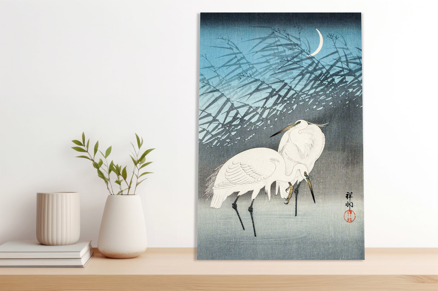 Obraz  Egrets and Reeds, Koson Japoński Vintage do Salonu