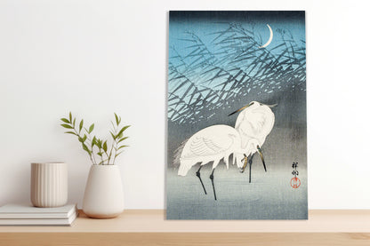 Obraz  Egrets and Reeds, Koson Japoński Vintage do Salonu