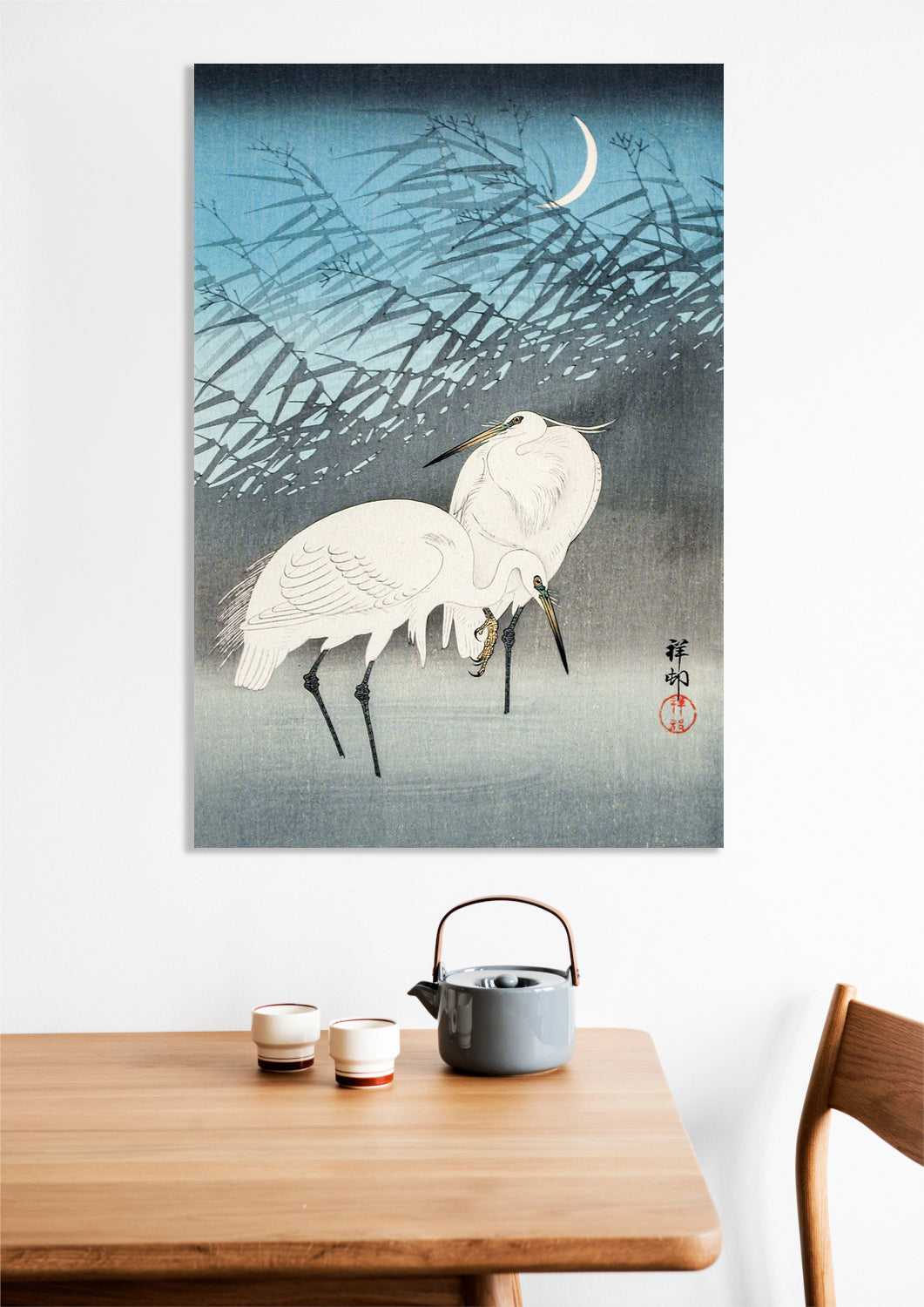 Obraz  Egrets and Reeds, Koson Japoński Vintage do Salonu