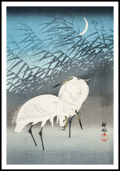Plakat  Egrets and Reeds, Koson Japoński Vintage do Salonu