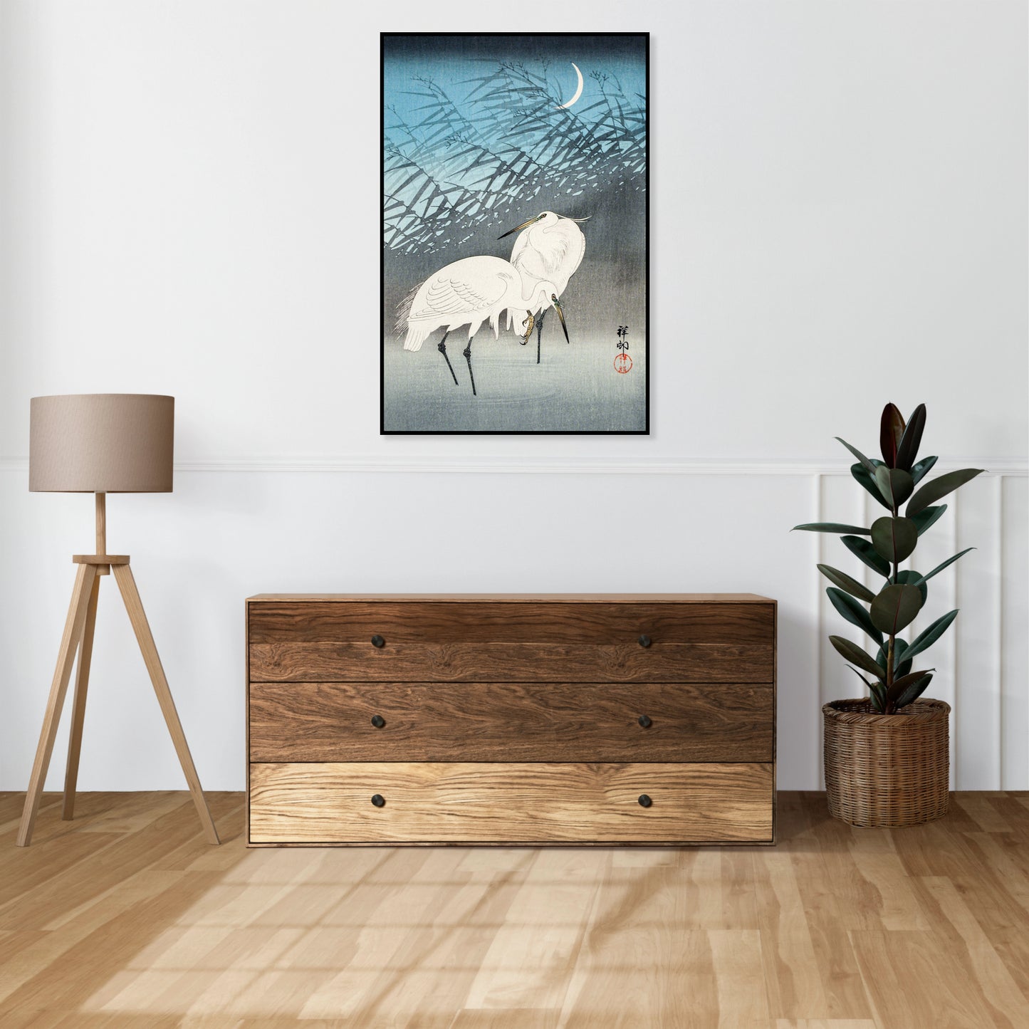 Plakat  Egrets and Reeds, Koson Japoński Vintage do Salonu