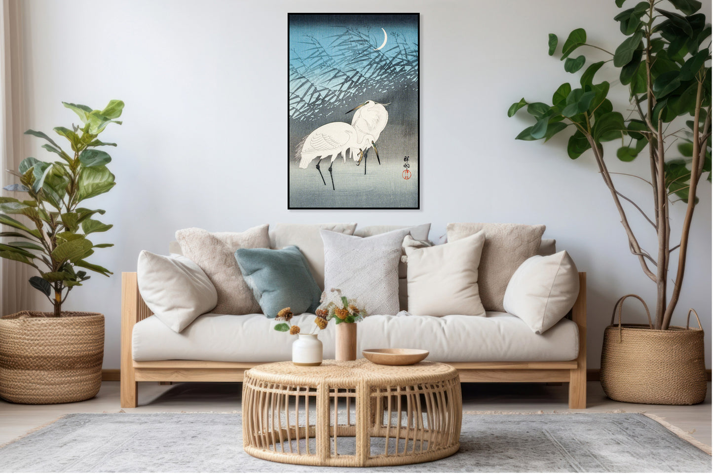 Plakat  Egrets and Reeds, Koson Japoński Vintage do Salonu