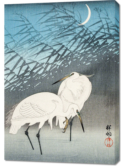 Obraz  Egrets and Reeds, Koson Japoński Vintage do Salonu