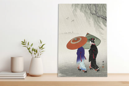 Obraz  Two Women in The Rain, Koson Japoński Vintage do Salonu